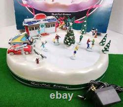 Mr. Christmas Rock N Roll Animated Musical Diner Skating Pond Complete & Works