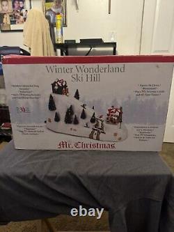 Mr. Christmas Winter Wonderland Ski Hill Musical Animated Figure Village