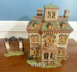 NEW Dept 56 Snow Village Halloween Last Laugh Asylum House S/2 600662