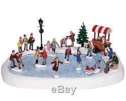 NEW LEMAX CHRISTMAS VILLAGE SKATING POND WITH SOUND, With4.5V ADAPT #94048