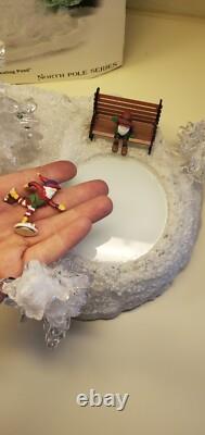 NEW MOTOR UPGRADED Dept 56 Ice & Snow Skating Pond RARE! NORTH POLE VILLAGE