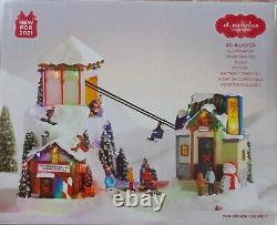 NEW St Nicholas Square Village Ski Blaster Hill Chair Lift Motion Music Lights