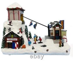 NEW St Nicholas Square Village Ski Blaster Hill Chair Lift Motion Music Lights