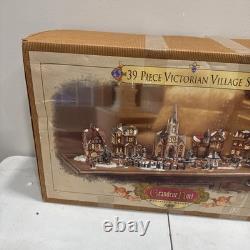 NIB Grandeur Noel 39 Piece Victorian Village Set Collector's Edition 1999 Nice