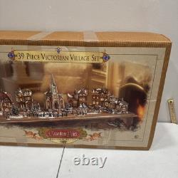 NIB Grandeur Noel 39 Piece Victorian Village Set Collector's Edition 1999 Nice