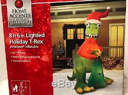 NIB Rare Christmas Inflatable T- REX 86 Lighted Holiday Dinosaur Must Have