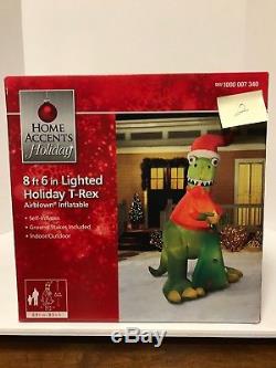 NIB Rare Christmas Inflatable T- REX 86 Lighted Holiday Dinosaur Must Have