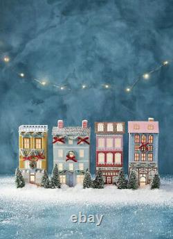 NWT Anthropologie George & Viv Light-Up Holiday Village Bakery Row House Shop
