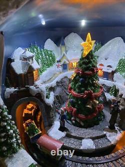 New 18 Snowman Christmas Tree Train Village Animated Musical Lighted Cardinal