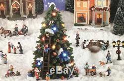 New 30pc Christmas Village Display LED Lights Music Songs Lighted Trees Building