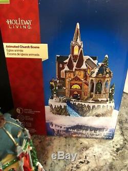 New Christmas Animated Church Lighted Village Fiber Optic Musical Tree 15.6