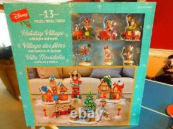 New Holiday Disney Christmas Village Set Lights & Music, 13 Piece Set- Limited