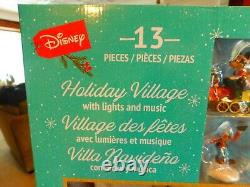 New Holiday Disney Christmas Village Set Lights & Music, 13 Piece Set- Limited