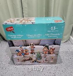 New Holiday Disney Christmas Village Set Lights & Music, 13 Piece Set- Limited