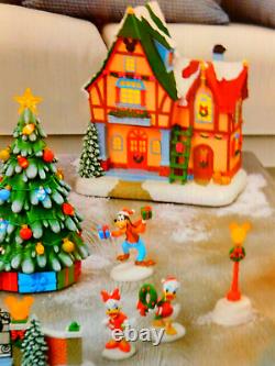 New Holiday Disney Christmas Village Set Lights & Music, 13 Piece Set- Limited