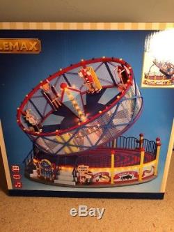 New Lemax Carnival Round Up Animated Ride Sounds Lighted Amusement Village