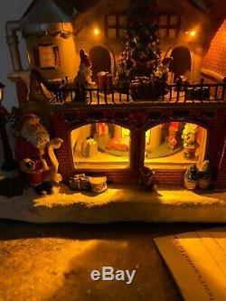 North Pole Toy Factory Santa Elves Animated Village Lighted Christmas Music New