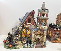 O'Well Halloween 8-Piece Village Set Porcelain Lighted Houses Decoration 100%