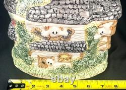 Omnibus Fitz and Floyd Halloween Ceramic Haunted House Ghost Cookie Jar 1993