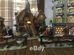 Owell Lemax Compatible Main Street In Snow Village Lot Of 6 With Accessories
