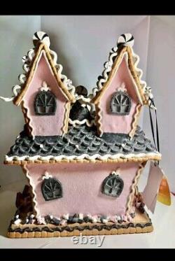 Pink HALLOWEEN LED Gingerbread House Large New 15 Raz Imports Pastel