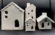 Pottery Barn Red Clay Hand Crafted Ceramic Christmas Village House Set Of 4