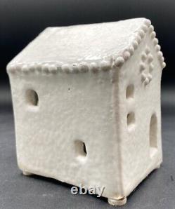Pottery Barn Red Clay Hand Crafted Ceramic Christmas Village House Set Of 4