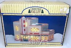 RARE! 1993 Christmas Valley Collectible Seasonal Specialties Lighted Bus Depot