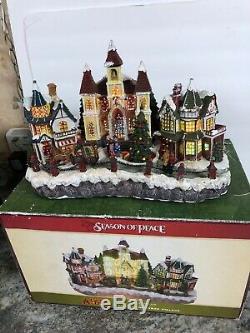 RARE Cracker Barrel Fiber Optic Christmas Village Season of Peace Animated 13