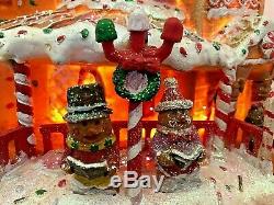 RARE Cracker Barrel GINGERMINT CHRISTMAS Fiber Optic GINGERBREAD HOUSE WithBox
