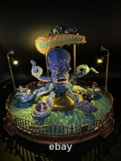 RARE Lemax Spooky Town OCT-O-SQUEEZE Giant Octopus Carnival Ride Halloween