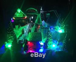 RARE Ryan Sled & Ski Resort Gondola Tree Christmas Music Animated Village MIB