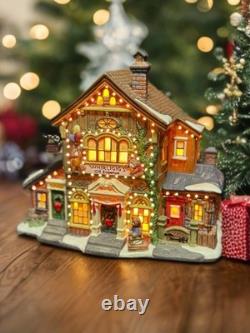 RARE Santa's Workshop Lot of 6 Complete In Box Vintage Light Up Village Set