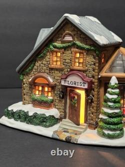 RARE Santa's Workshop Lot of 6 Complete In Box Vintage Light Up Village Set