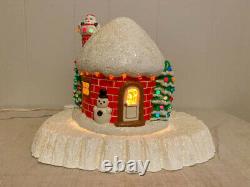 RARE! Vintage Zavoy Mold Ceramic Christmas Santa Igloo House Lighted Trees