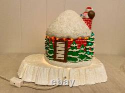 RARE! Vintage Zavoy Mold Ceramic Christmas Santa Igloo House Lighted Trees