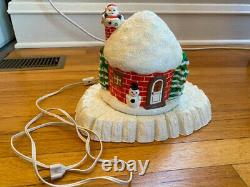 RARE! Vintage Zavoy Mold Ceramic Christmas Santa Igloo House Lighted Trees