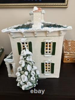 RARE Walter Brockmann Ceramic Cupola Mansion 1977 White Brick Snow House