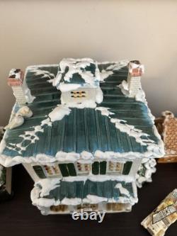 RARE Walter Brockmann Ceramic Cupola Mansion 1977 White Brick Snow House