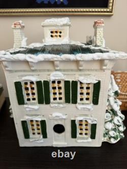 RARE Walter Brockmann Ceramic Cupola Mansion 1977 White Brick Snow House