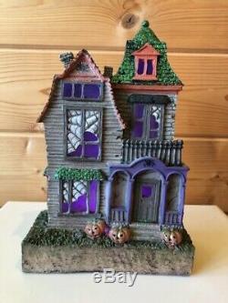 RAZ Imports 9.5 Lighted Haunted Houses Set/4 Halloween Change Color 3701647 NEW