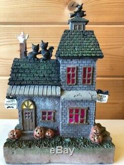 RAZ Imports 9.5 Lighted Haunted Houses Set/4 Halloween Change Color 3701647 NEW