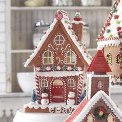 RAZ Imports Large 13 Gingerbread House Red Green White Candy Christmas NEW