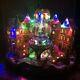 Rare 16 Animated Lighted Fiber Optic Christmas Village With Fountain Musical