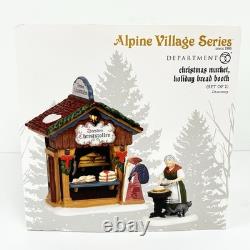 Rare Department 56 Alpine Village Series Christmas Market Holiday Bread Booth