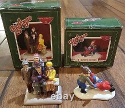 Rare Dept 56 Christmas Story Watching The Parade Ralphie To The Rescue Lot Of 2