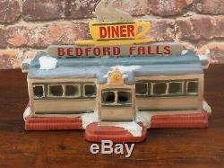 Rare Enesco It's A Wonderful Life Illuminated Bedford Falls Diner Series VI