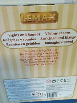 Rare NEW Christmas VILLAGE HOUSE CARNIVAL ANIMATED COSMIC SWING RIDE LEMAX 2009