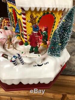 Rare New Lighted Animated Gingerbread Peppermint Candy Cane House Christmas Tree