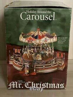 Rare Vintage 1997 Mr Christmas Village Holiday Around The Carousel & Boardwalk